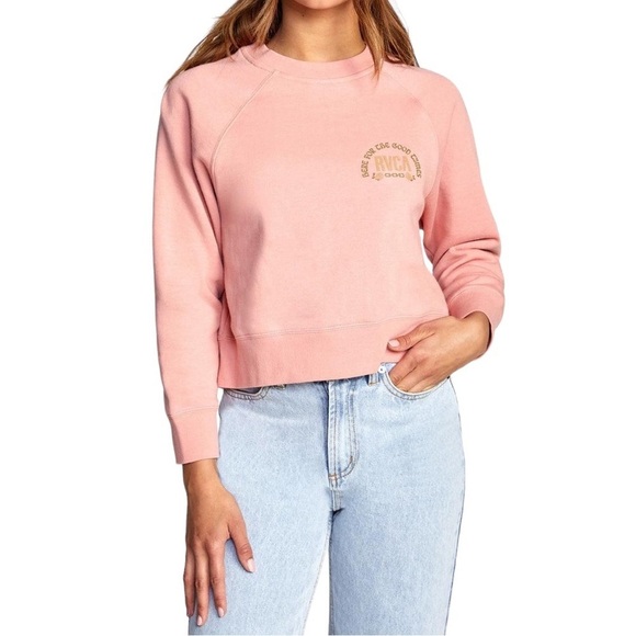 RVCA Tops - RVCA Good Times Crewneck Sweatshirt blush Pink Size XS